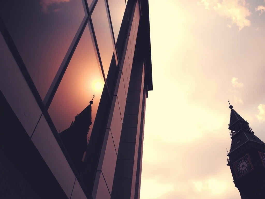 Structural reflection of London's financial district architecture